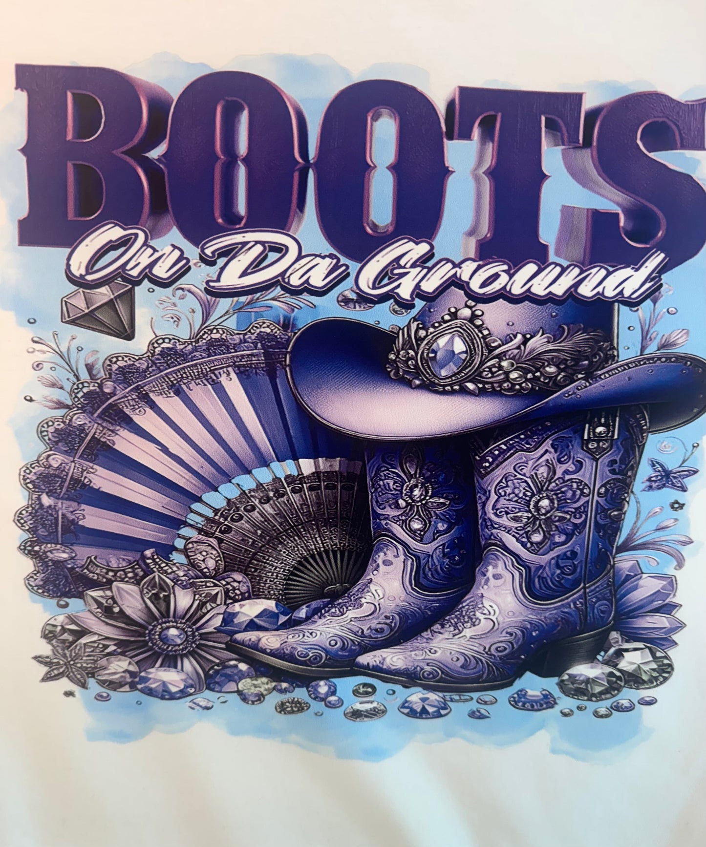 Boots On Da Ground "Purple Logo Blue Background"