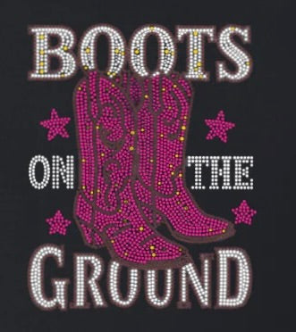 Boots On The Ground Silver/Hot Pink Rhinestone "Hot Pink/Sliver
